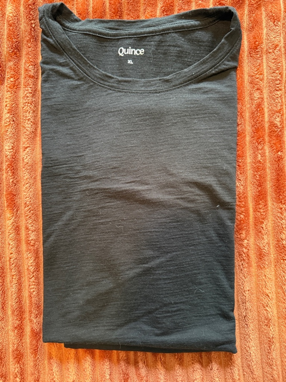 Quince Merino Wool Black Crewneck Tee - XL